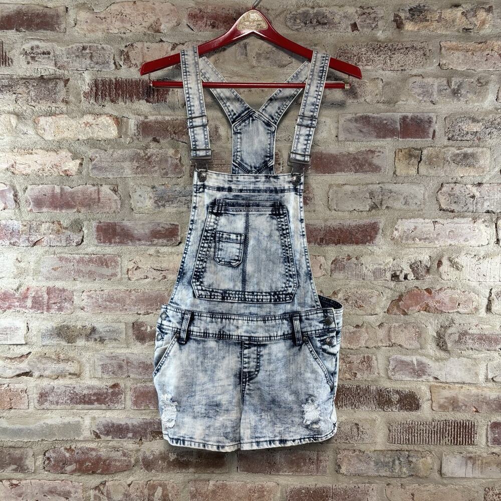 Blue Denim Shorts Overall Romper Size 11